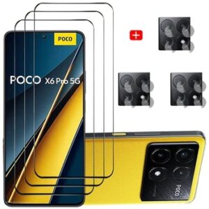 Pelicula For Poco X6 Pro 5G Tempered Glass Poco X6 X5 X4 X3 Pro 5G Screen Protector Poko X 6 Cristal templado Poco X6 Pro Clear Front Film Little Pocco X6Pro Original Phone Film & Camera Protectors Film