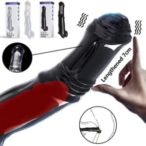 Penis Extender Sleeve Adult Reusable Condom Penis Sex Toys for Men Delayed Ejaculation Couples Chastity Cage Sexy Cock Ring