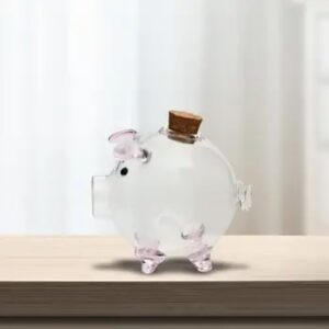 Piggy Bank Birthday Gift Delicate Collectible Statue Glass Pig Figurine Canister Candy Dish for Boys Kids Girls Fine Workmanship