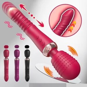 Powerful Thrusting Dildos Vibrator Three motors silicone Telescopic plus vibration large size Wand Massager Sex Toy For Couple