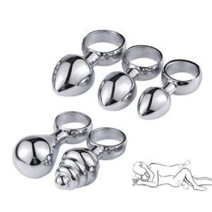 Ring Shape Anal Plug Sex Toys Metal Pull Ring Butt Plug Stainless Steel Smooth Ass Plug For Couple Sex Toys Dildo Anal Training