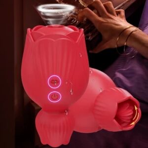 Rose-Sucking Toy Tongue Licking Vibrator for Women Clitoris Stimulator Oral Nipple Vacuum Clit Sucker Female Sex Toys for Adults