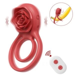 Rose-Toy Cockring Vibrator for Men and Woman Wireless Remote Control Penis Rings Delay Ejaculation Sex Toys for Male Cock Rings