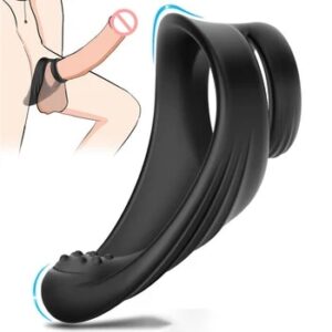 Samox Silicone Penis Ring Scrotum Bind Cock Ring Sex Toy for Men Erection Prostate Massage Dual Ring Delay Ejaculation Lock Ring