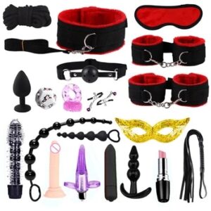 Sex Toys Nylon BDSM Kit Plush Sex Bondage Sex Toys for Women Set Handcuff Exotic Sex Games Whip Nipple Clamp Adult Sexy Toys 18