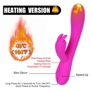 Sex Toys for Women G Spot Nipple Massager Heating Rabbit Vibrator 16 Speeds Dual Motors Dildo Clitoris Vagina Stimulation