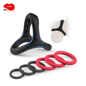 Silicone Cock Penis Rings Set with 7 Different Sizes Erection Enhancing Long Lasting Strechy Adult Sex Toys for Men or Couple