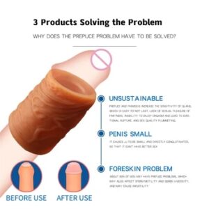 Silicone Penis Extender Sleeve Adult Sex Tool For Men Cockring Dick Foreskin Cover Enlarger Penisring Ejaculation Delay Sextoy