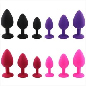 Soft Silicone Butt Plug Anal Plug Unisex Sex Stopper 3 Different Size Adult Toys for Men/Women Anal Trainer for Couples