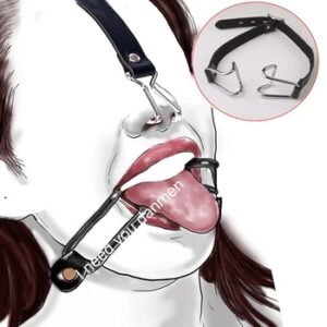 Stainless Steel Spider Ring Gag BDSM Bondage,Nose & Mouth Hook Spreader Leather Head Harness ,Sex Toys For Couples Restraints