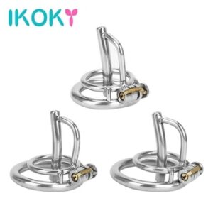 Stainless Steel Urethral Sounding Two Penis Rings for Men 18 Cock Plug Delay Lock Chastity Cage Medical Sex Toy Male Masturbator