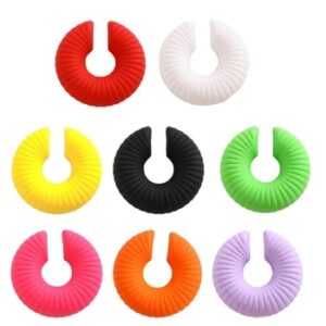 Trendy Non Piercing Ear Cuff Colorful Stripe Earring Round Open Cuff Earring Stylish Cartilage Earring for Men and Women