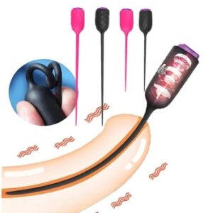 Urethral Sounding Vibrators 10 Speed Urethral Dilators Catheters Silicone Insert Penis Plug Sex Toys For Men Urethra Plug