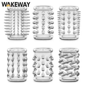 WAKEWAY 6Pcs/7Pcs Cock Ring Penis Enlarge Sleeve Lock Semen Sex Toys for Men Delay Ejaculation Cockring Sex Products Adult Games