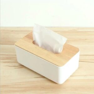 Wooden Tissue Box Napkin Holder Bamboo Lid Top Handkerchief Case Wipes Dispenser Toilet Paper Organizer Container Home Car Items