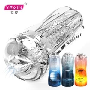 YEAIN Flesh Vibrating Light Massager Vagina Real Pussy Sex Masturbation Adult Toys Male Masturbator Cup For Men Silicone Product